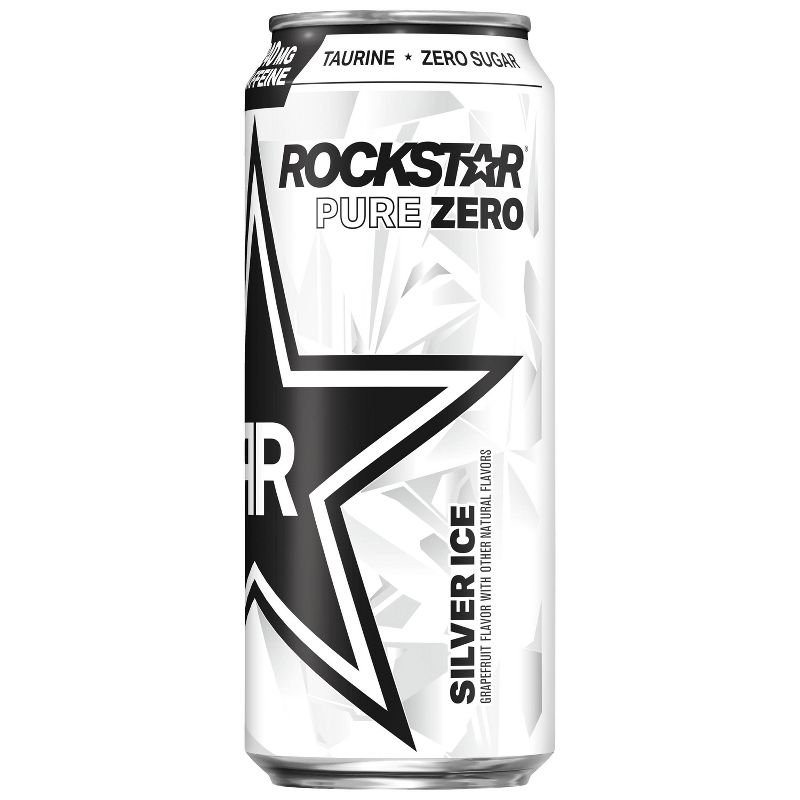 Rockstar Pure Zero Silver Ice Energy Drink - 16 fl oz Can