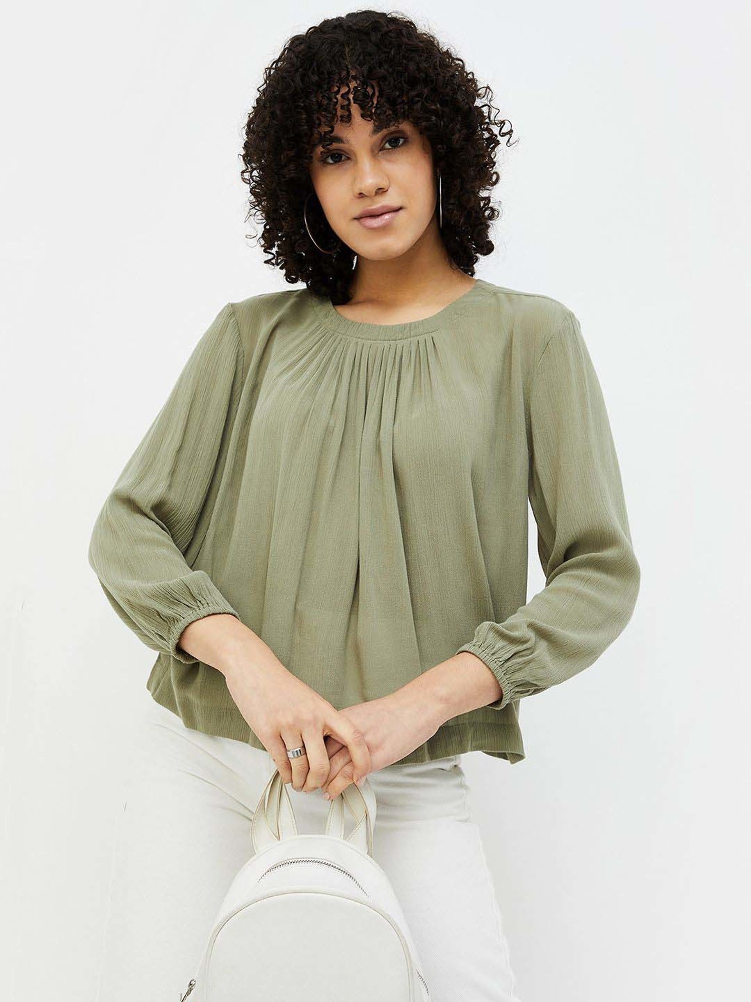 Fame Forever by Lifestyle Green Plain Top