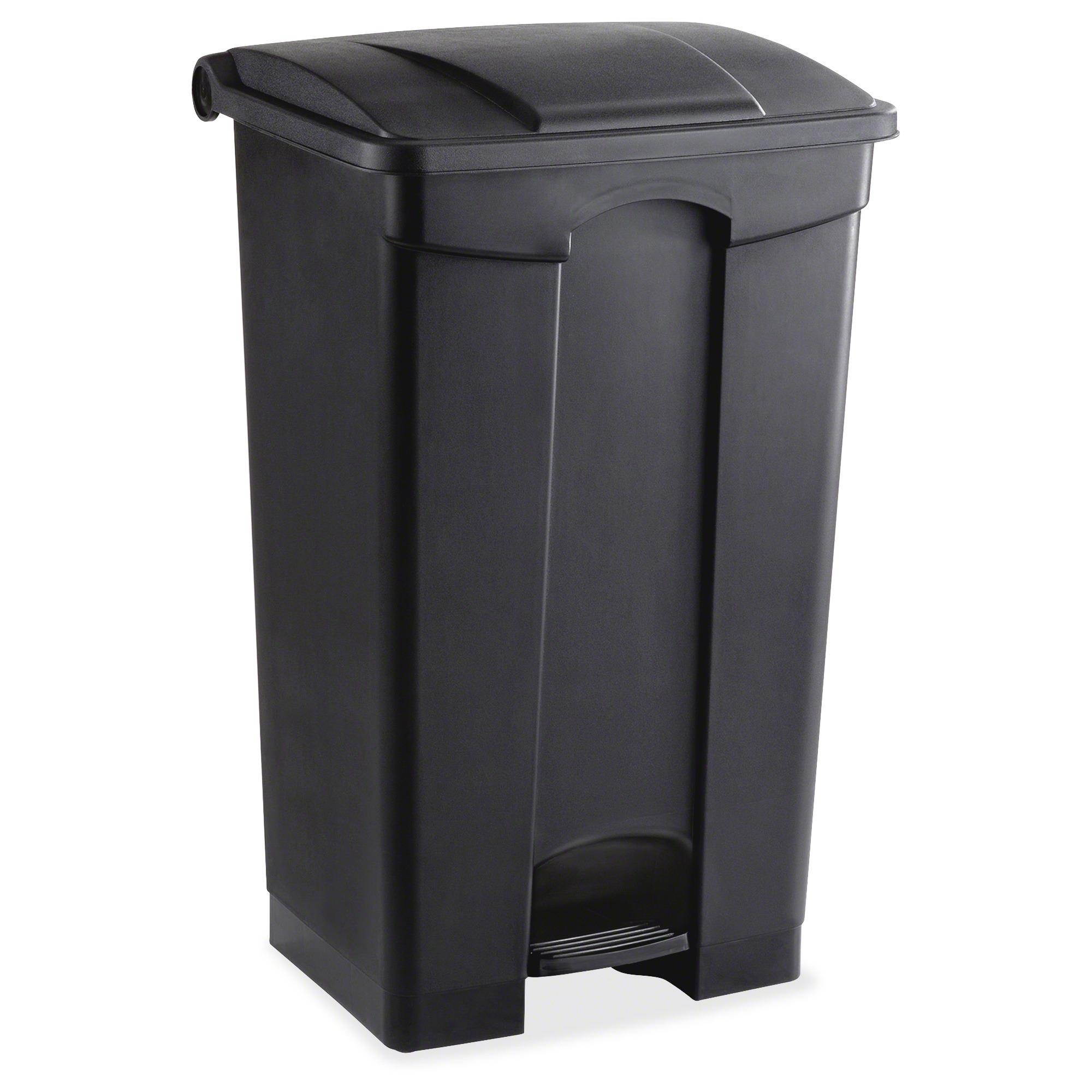 Large Capacity Plastic Step-On Receptacle, 23Gal, Black