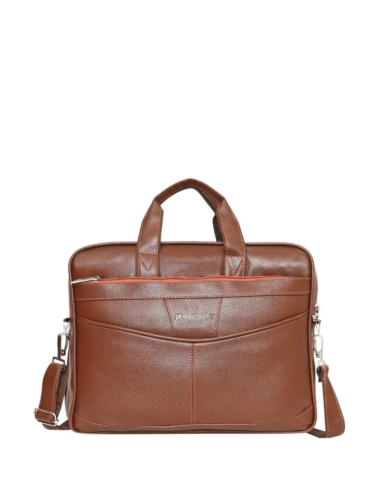 Priority Tan Synthetic Large Messenger Bag