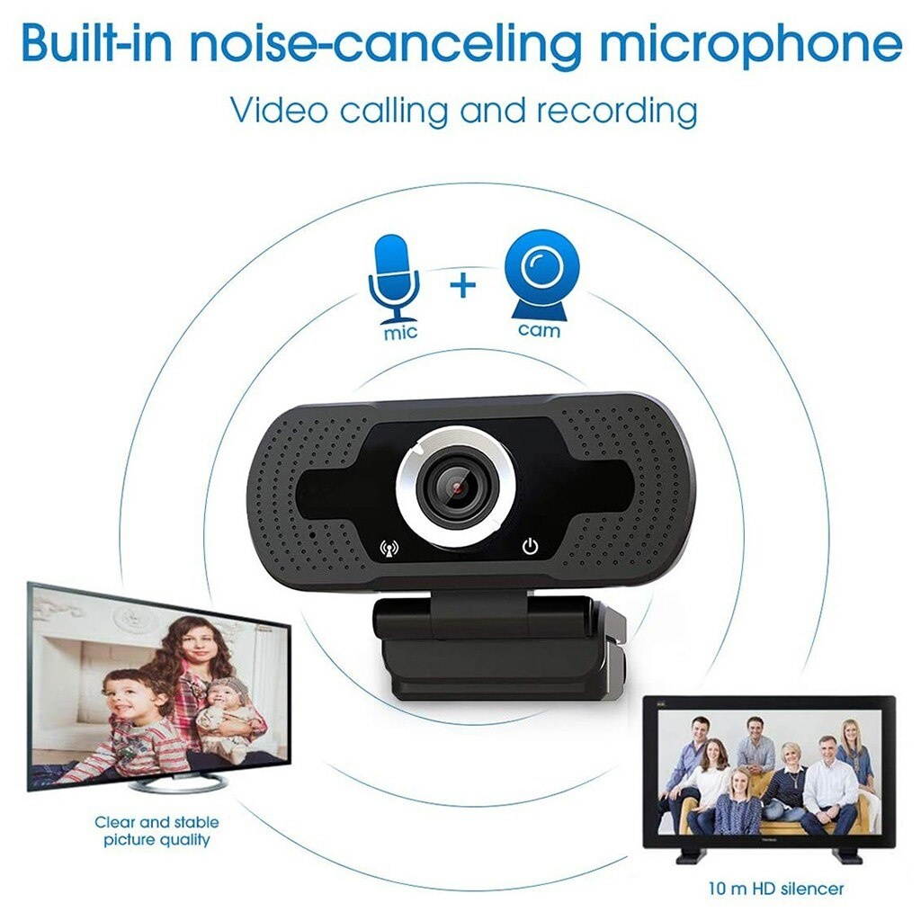 Hd 1080p Webcam Computer Pc Webcamera With Microphone For Live Broadcast Video Calling Conference Work Camera With Privacy Cover