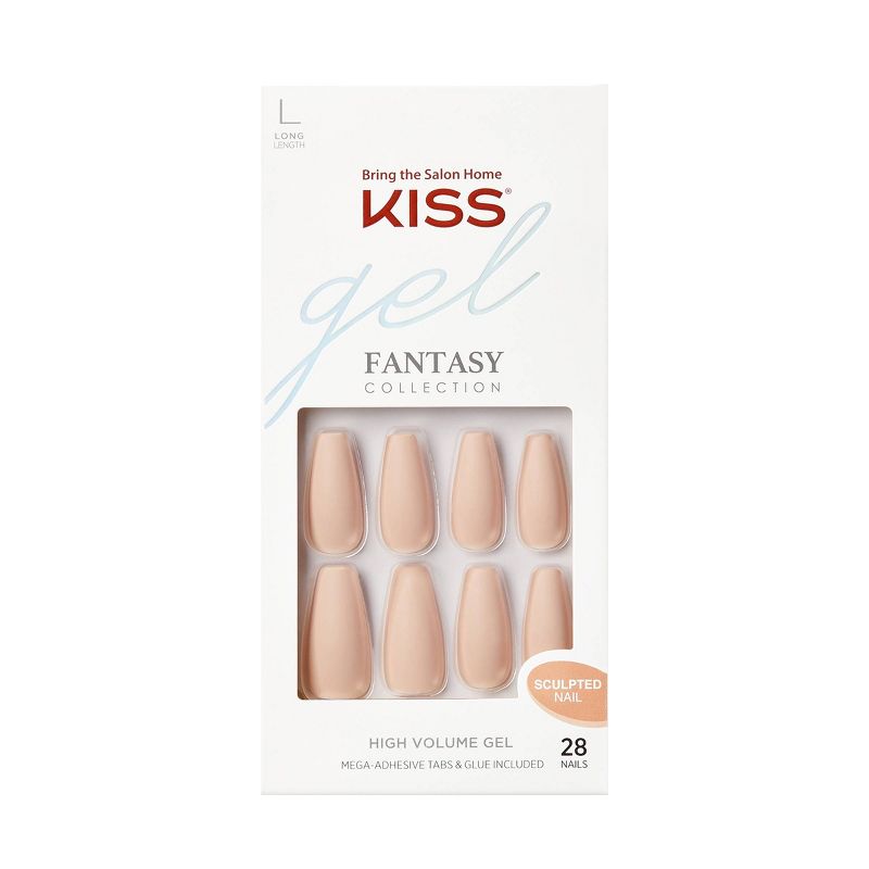 Kiss Gel Fantasy False Nails - Burgundy - 28ct