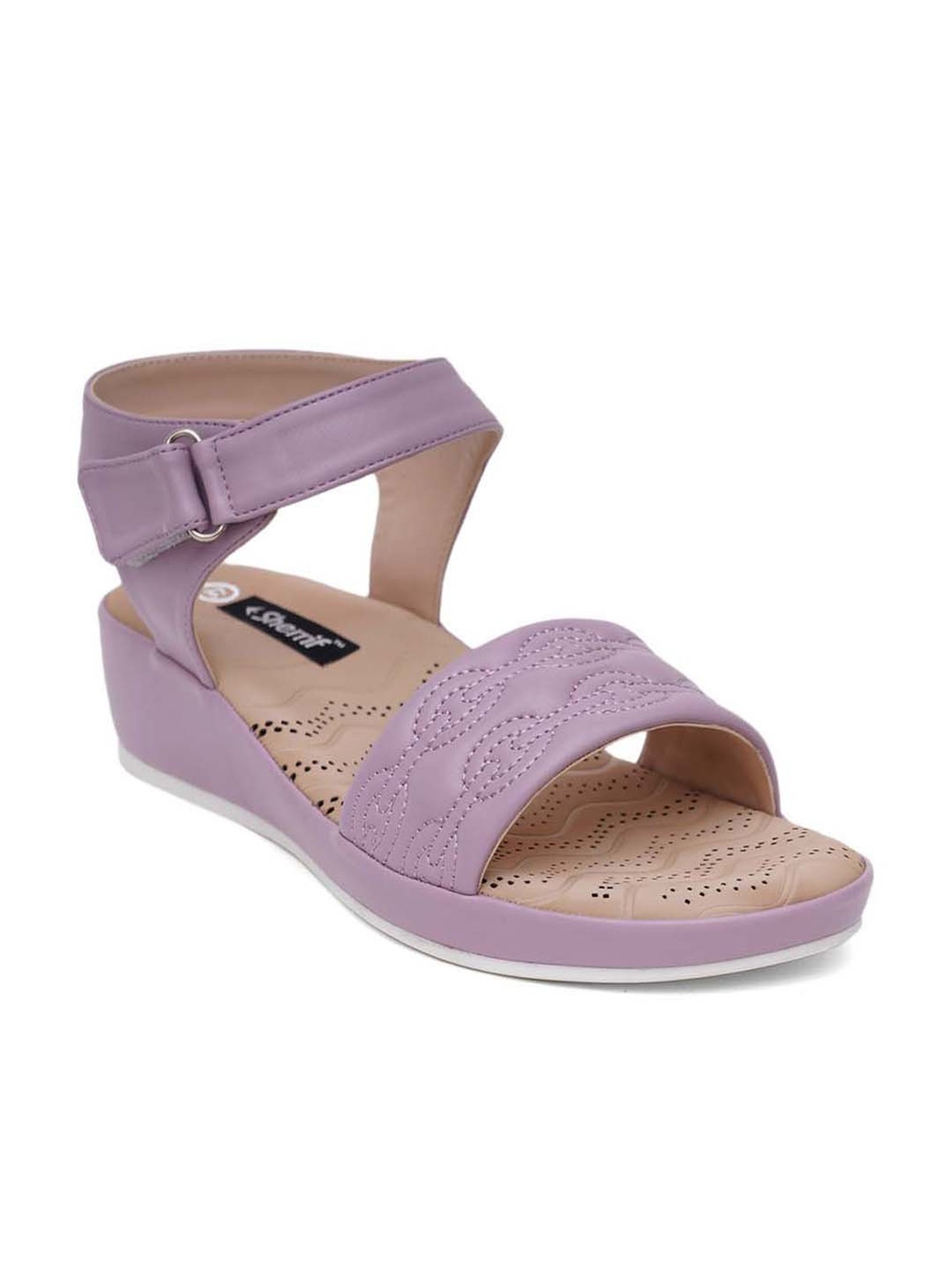 Sherrif Women's Purple Ankle Strap Wedges