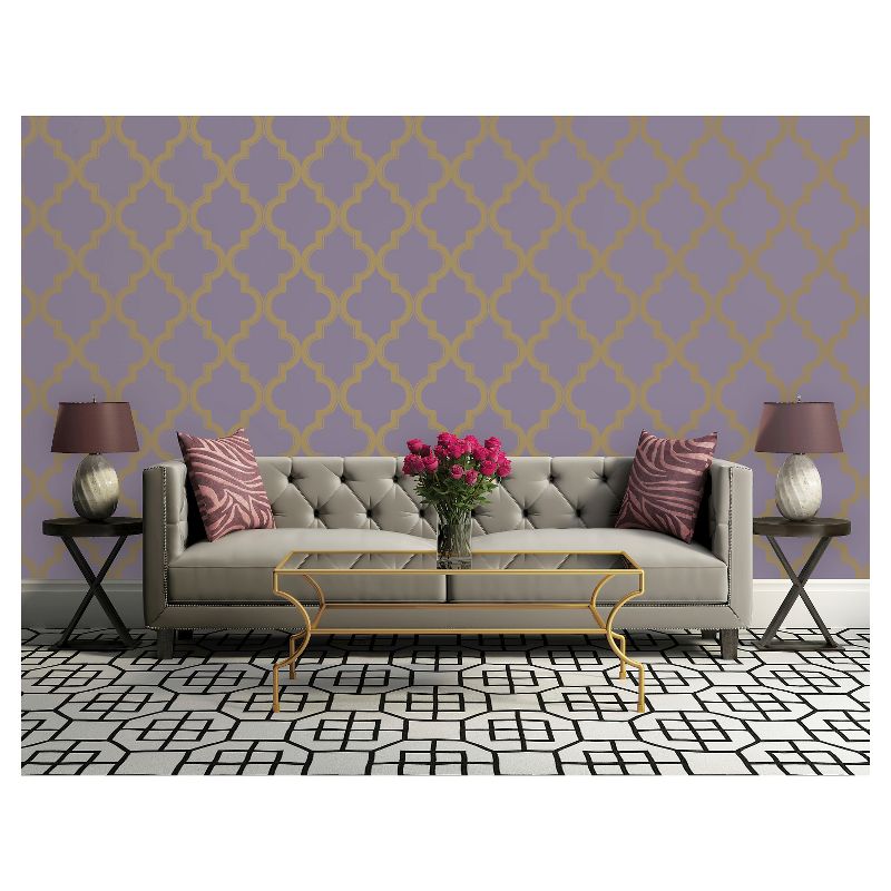 Devine Color Cable Stitch Peel & Stick Wallpaper Purple/Gold