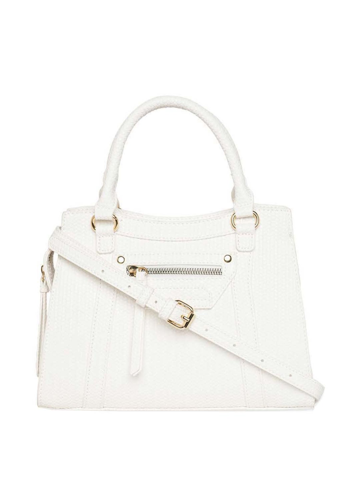 Call It Spring White Textured Medium Handbag