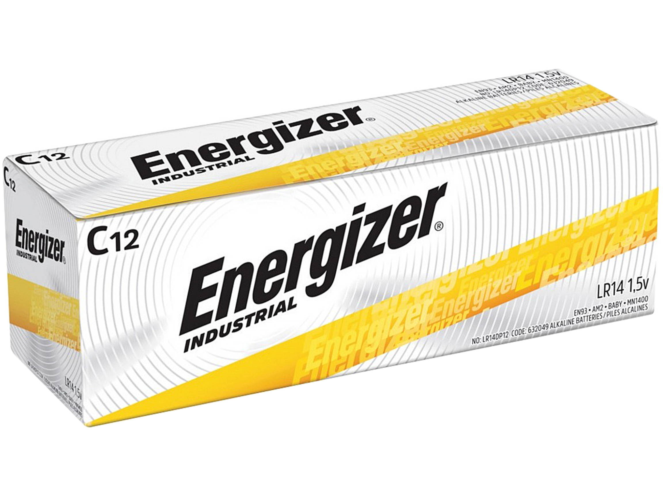 ENERGIZER Industrial 8350mAh 1.5V C Alkaline Battery, 12-box