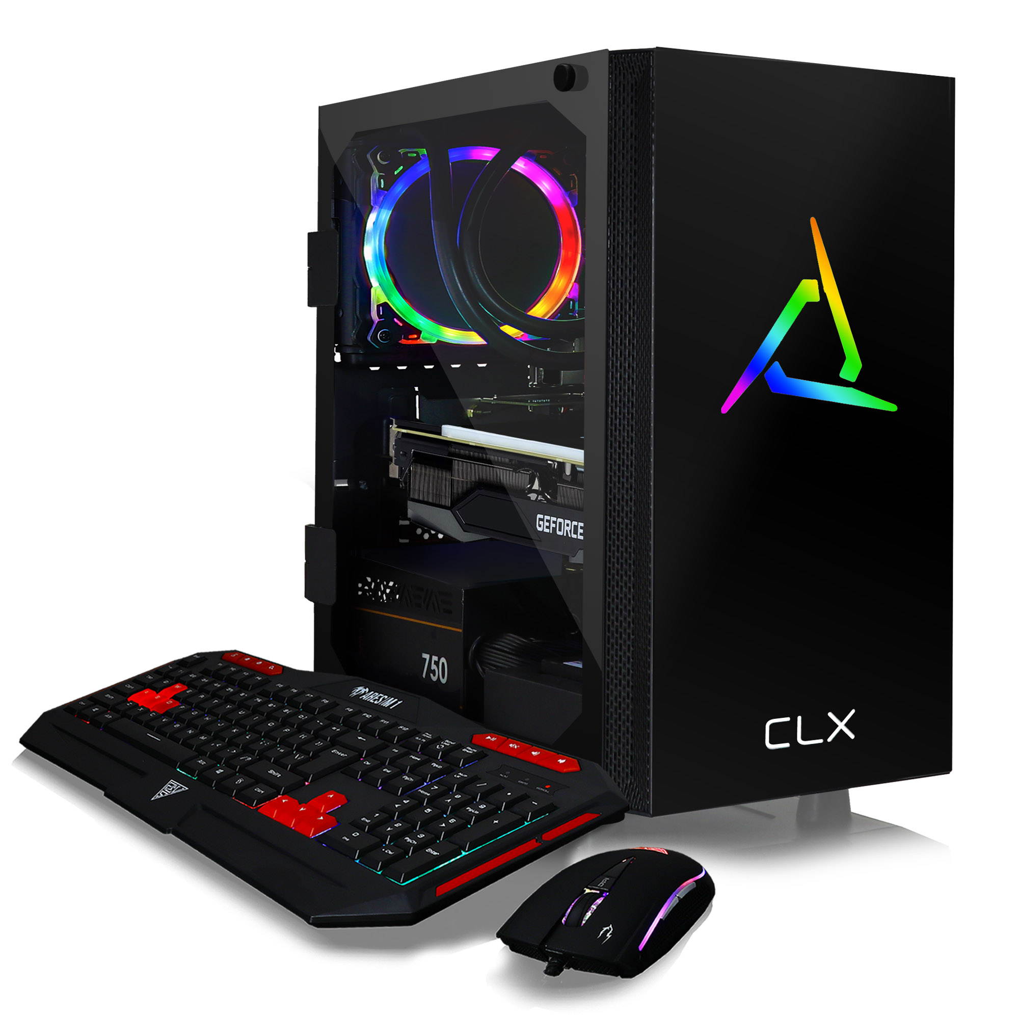 CLX SET VR-Ready Gaming Desktop - Liquid Cooled AMD Ryzen 7 5800X 3.8GHz 8-Core Processor, 16GB DDR4 Memory, GeForce RTX 3060 Ti 8GB GDDR6 Graphics, 480GB SSD, 2TB HDD, WiFi, Windows 10 Home 64-bit