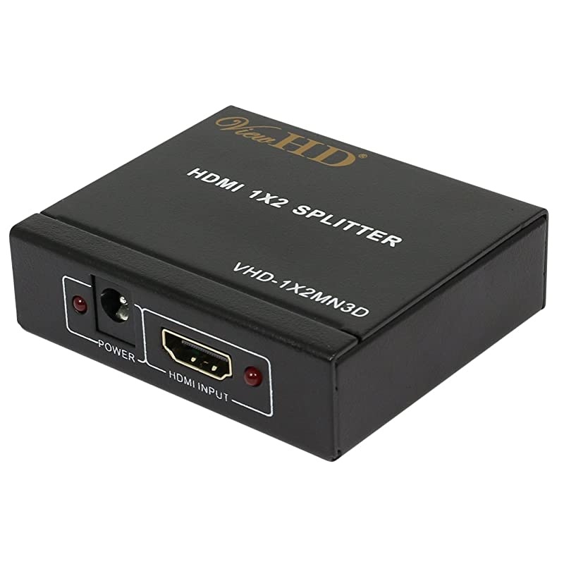 2 Port 1x2 Powered HDMI 1 in 2 Out Mini Splitter for 1080P & 3D | Model: VHD-1X2MN3D