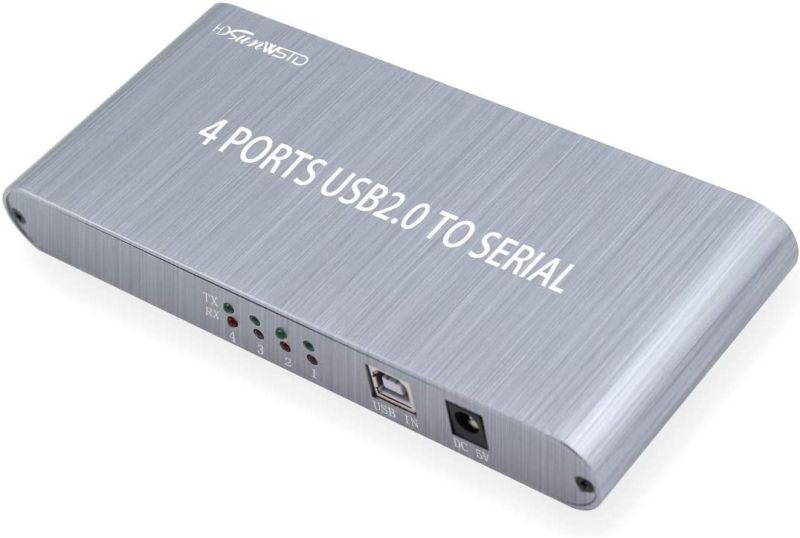 USB to Serial RS232 Adapter 4 Ports DB9 Converter 9-Pin, Converter USB 2.0 to Serial Adapter for Windows 10/8/7/XP/2000/MAC OS