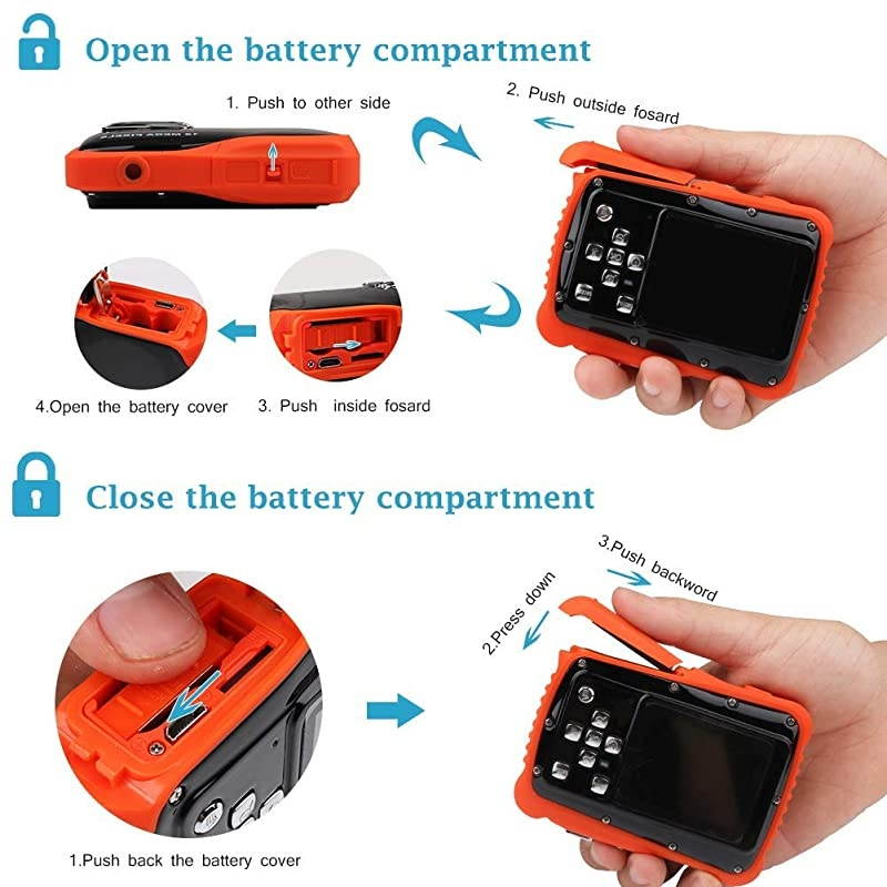 Waterproof Mini Kid Camera High Definition 12MP HD 3M Underwater Swimming Digital Camera Camcorder 2.0 Inch LCD Display Include 32 TF Card (Black)