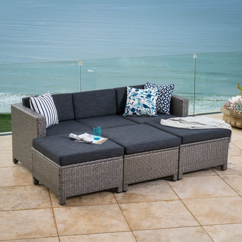 Draper 5pc Sectional Set with Sunbrella - Sage - Leisure Made