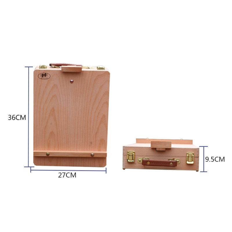 Portable Place Draw Round Desktop Beech Paint Box Burlywood
