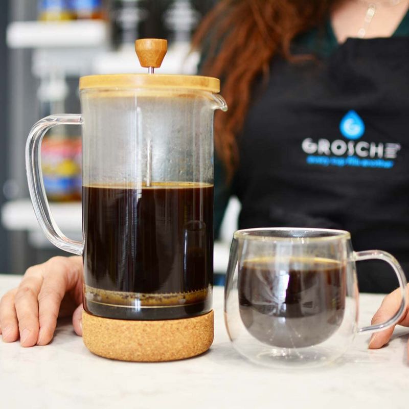 GROSCHE MELBOURNE Eco Friendly French Press Coffee Maker with Bamboo Cork, 34 fl oz. Capacity