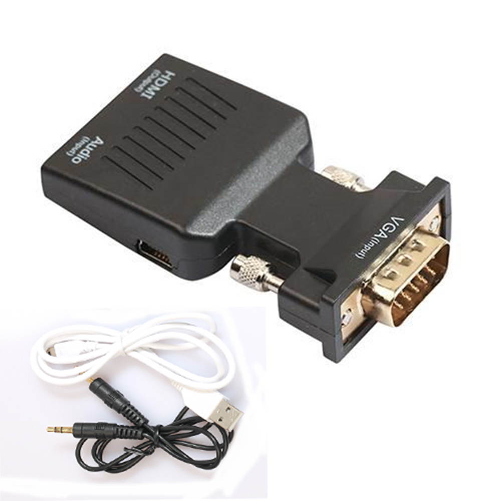 HaiBlue 1080P VGA To HDMI Converter With Audio Adapter USB Cable