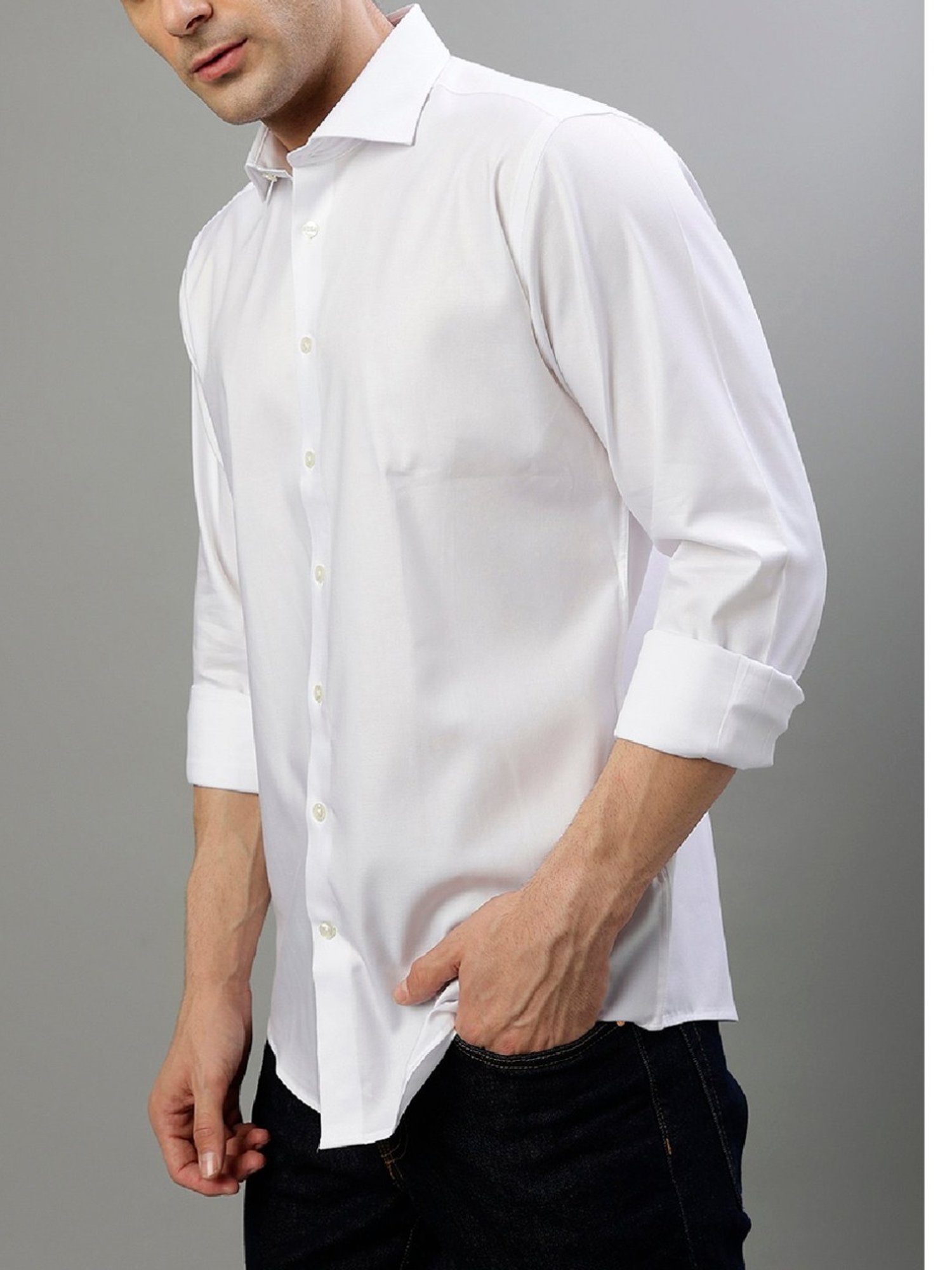 Bruun & Stengade White Cotton Slim Fit Shirt