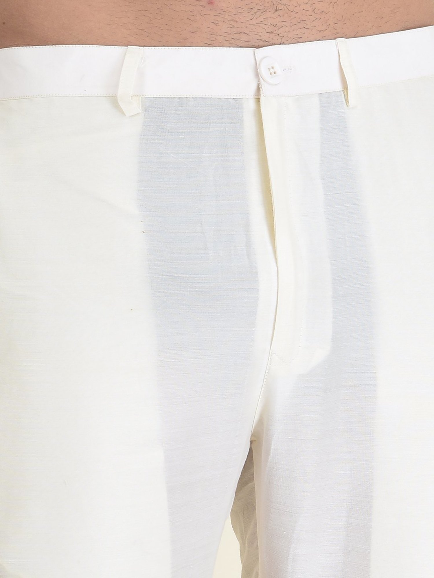 Deyann Off White & Cream Cotton Regular Fit Embroidered Kurta Set With Jacket