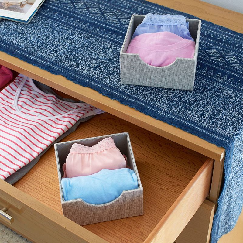 Household Essentials Square Hard-Sided Drawer Organizer Silver