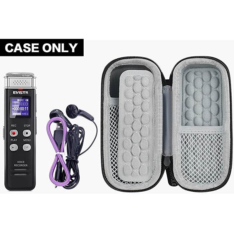 Case for Digital Voice Recorders, Fits for EVISTR Aiworth TENSAFEE Aomago Sony ICD-PX370/ 470/560/ Wohlman Activated Recorder with Playback, USB, MP3, Audio Recorder Box for Lectures