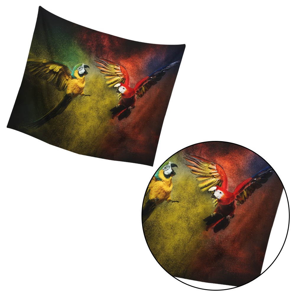 1PC 150x130cm Bird Pattern Tapestry Parrot Digital Wall Hanging Polyester Backdrop Decor for Home (Pattern 1)