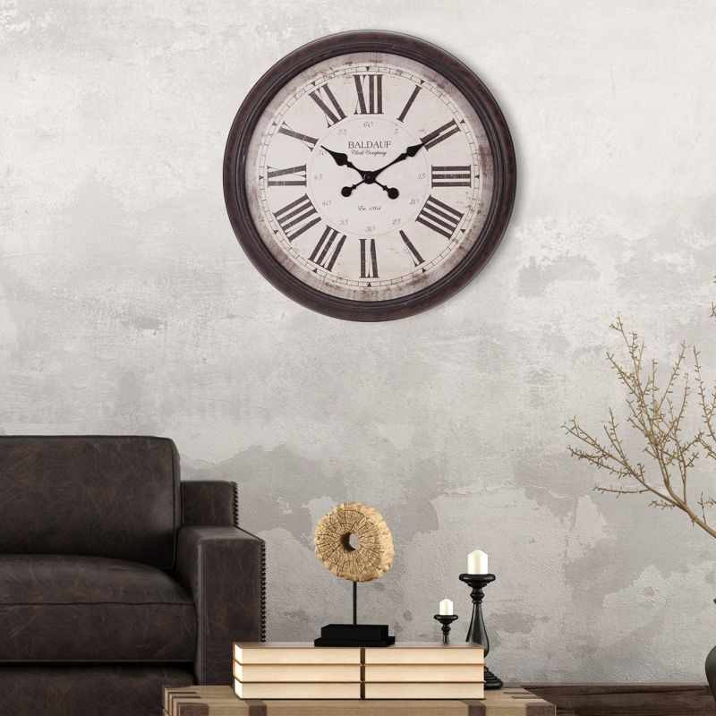30" Baldaud Roman Numeral Wall Clock Black - Patton Wall Decor