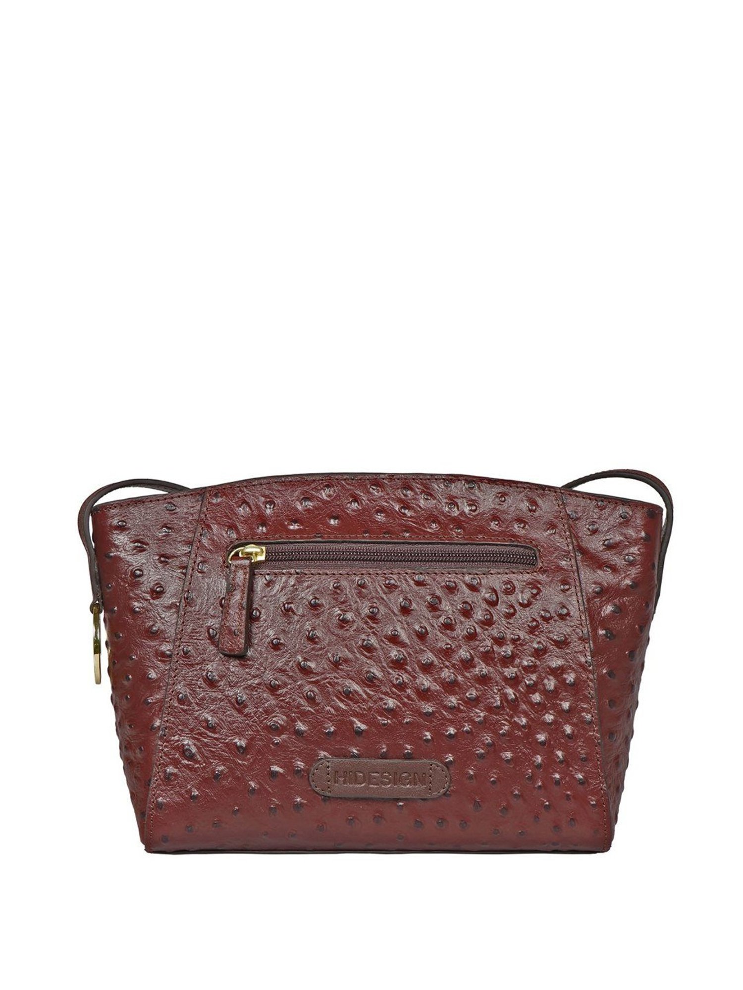 Hidesign Brown Textured Medium Sling Handbag