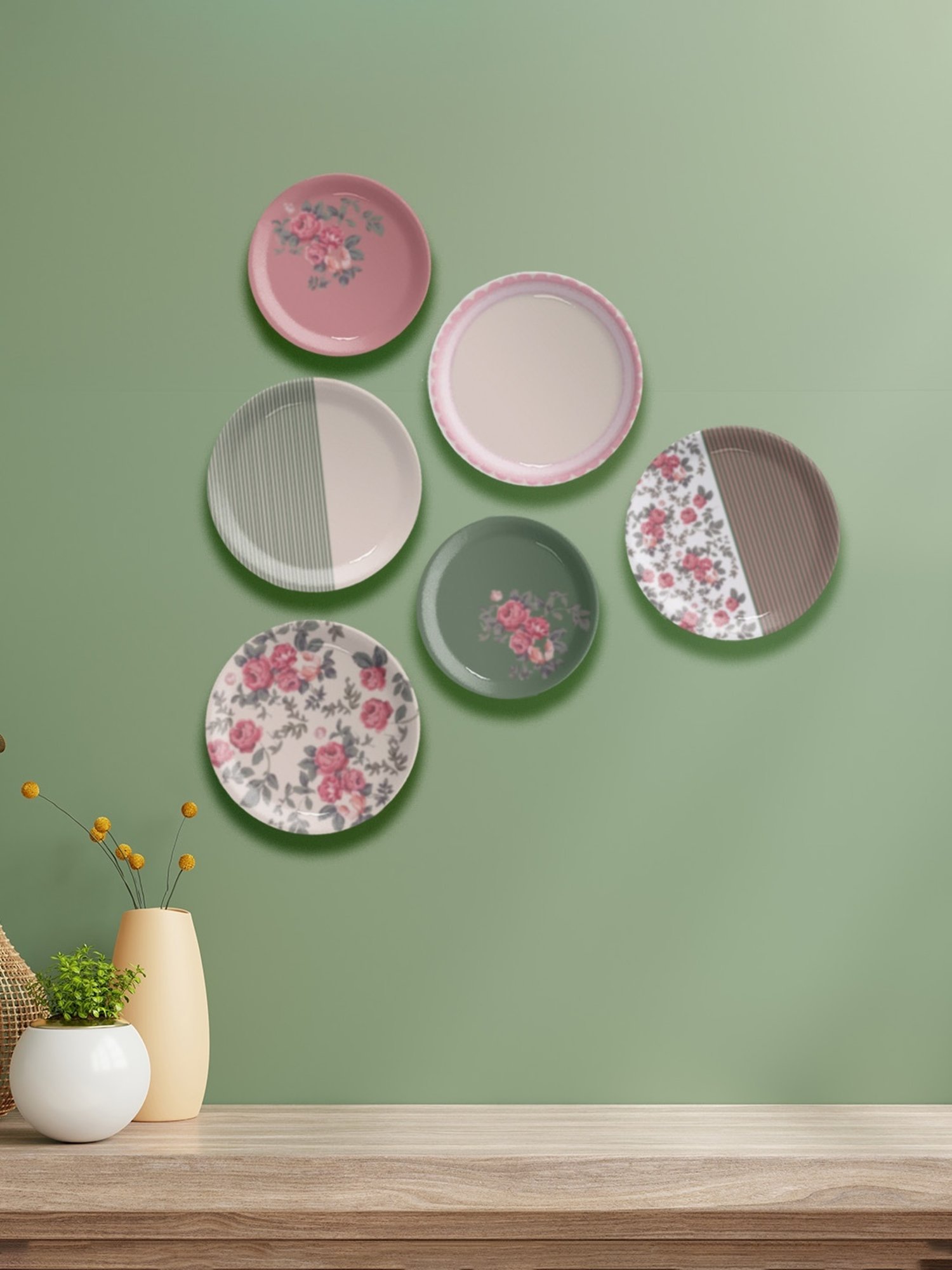 Nestroots English Flaura Printed Multicolor Porcelain Wall Plate