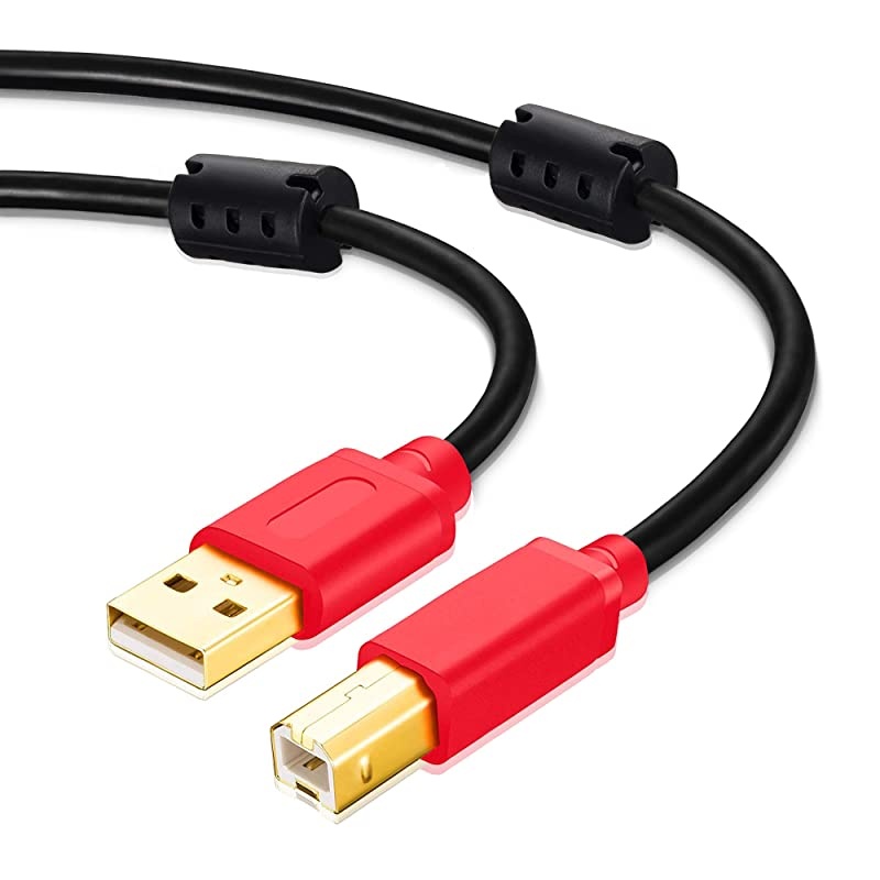 Printer Cable 30Ft USB 20 High Speed GoldPlated Connectors Printer Scanner Cable Cord A Male to B Male for HP Canon Lexmark Dell Xerox Samsung etc 30Ft Red