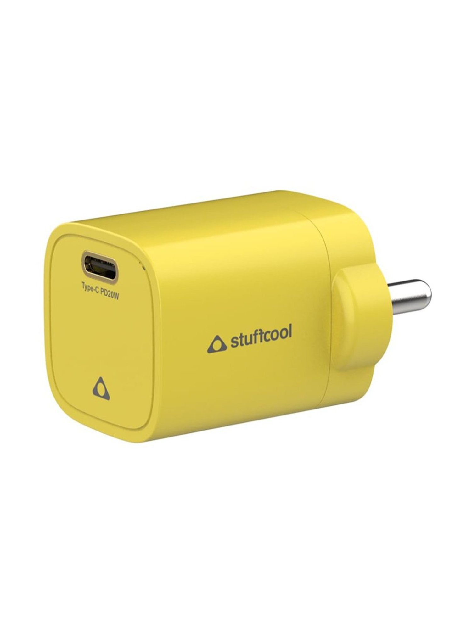 Stuffcool Nuevo PD20W Smallest Wall Charger for Latest iPhone 15,14,13,12 (Yellow)