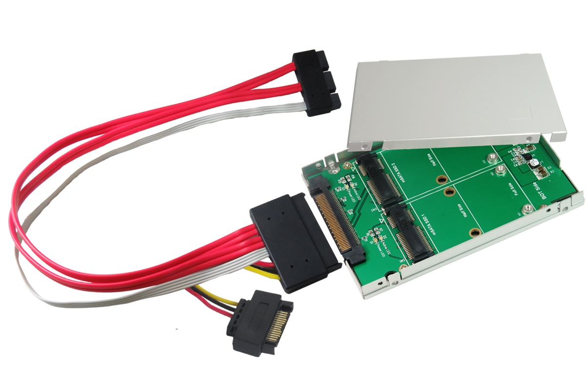 Innocard SATA Express to mSATA SSD x2 Adapter with 2.5" Enclosure & SATA Express Cable