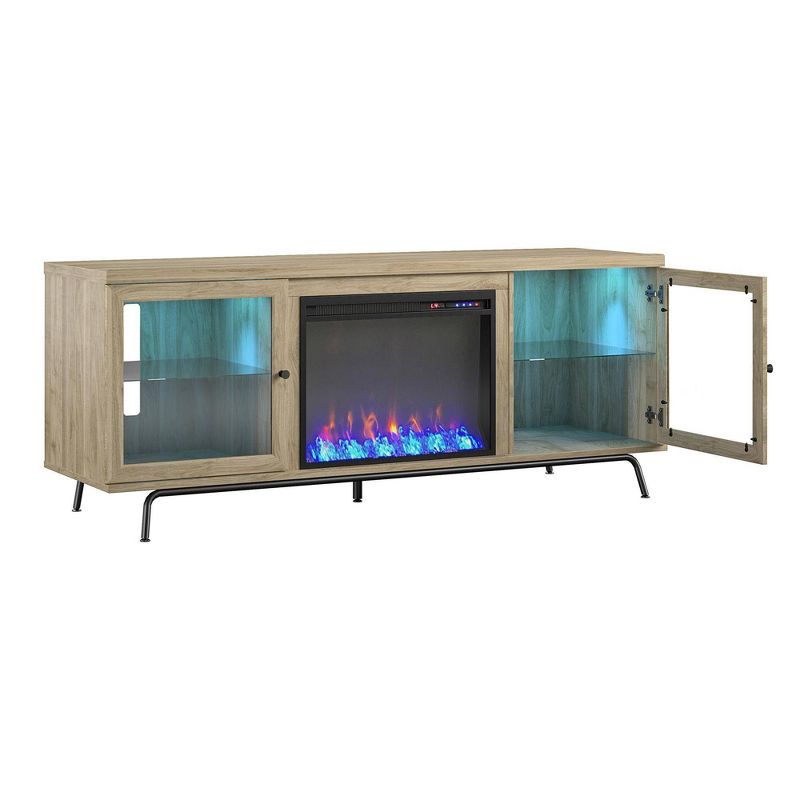 70" Aronson Fireplace Tv Stand Blonde Oak - Room &