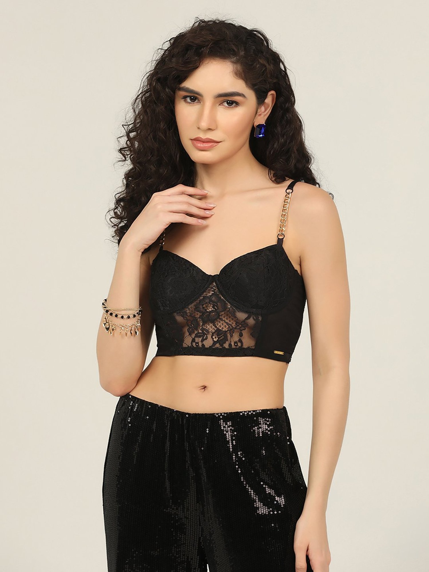 Da Intimo Black Medium Coverage Bralette