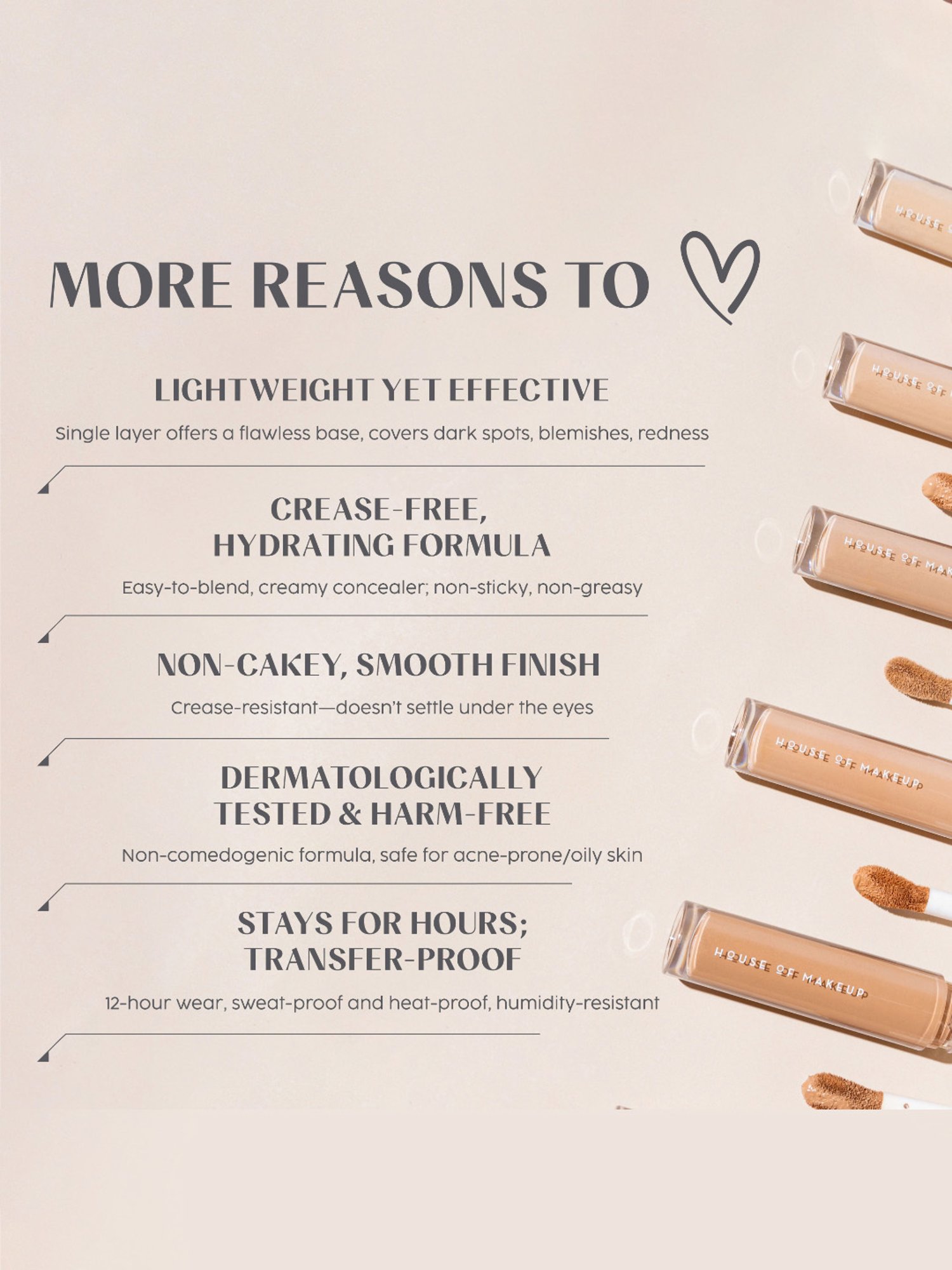 House of Makeup Zoom In Crease-Free Creamy Concealer F01-Fair Skin Tone - 6 ml