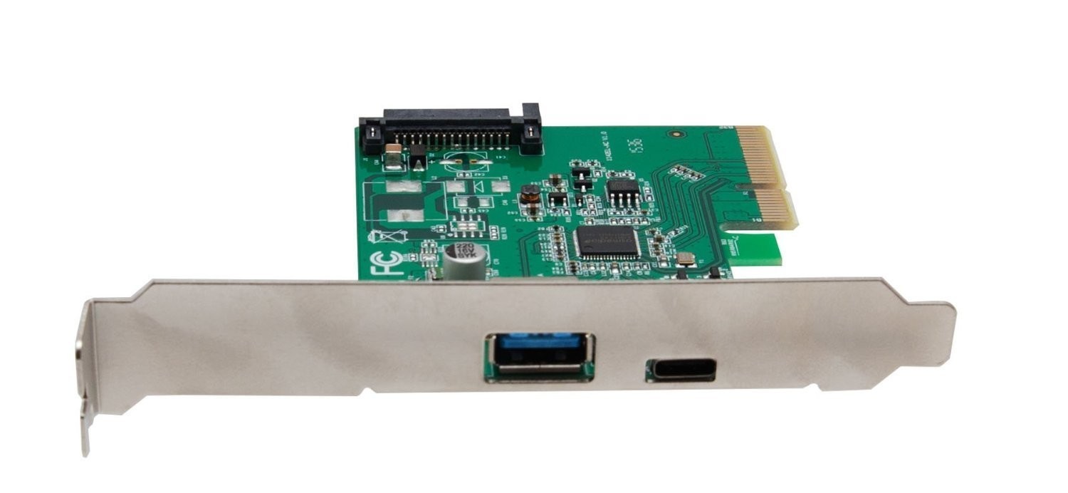 IO Crest IOCrest USB 3.1 Gen II 10Gbps 2-Port Full-Duplex Controller X4 Slot Card Type-C and Type-A Ports Components Other SI-PEX20189