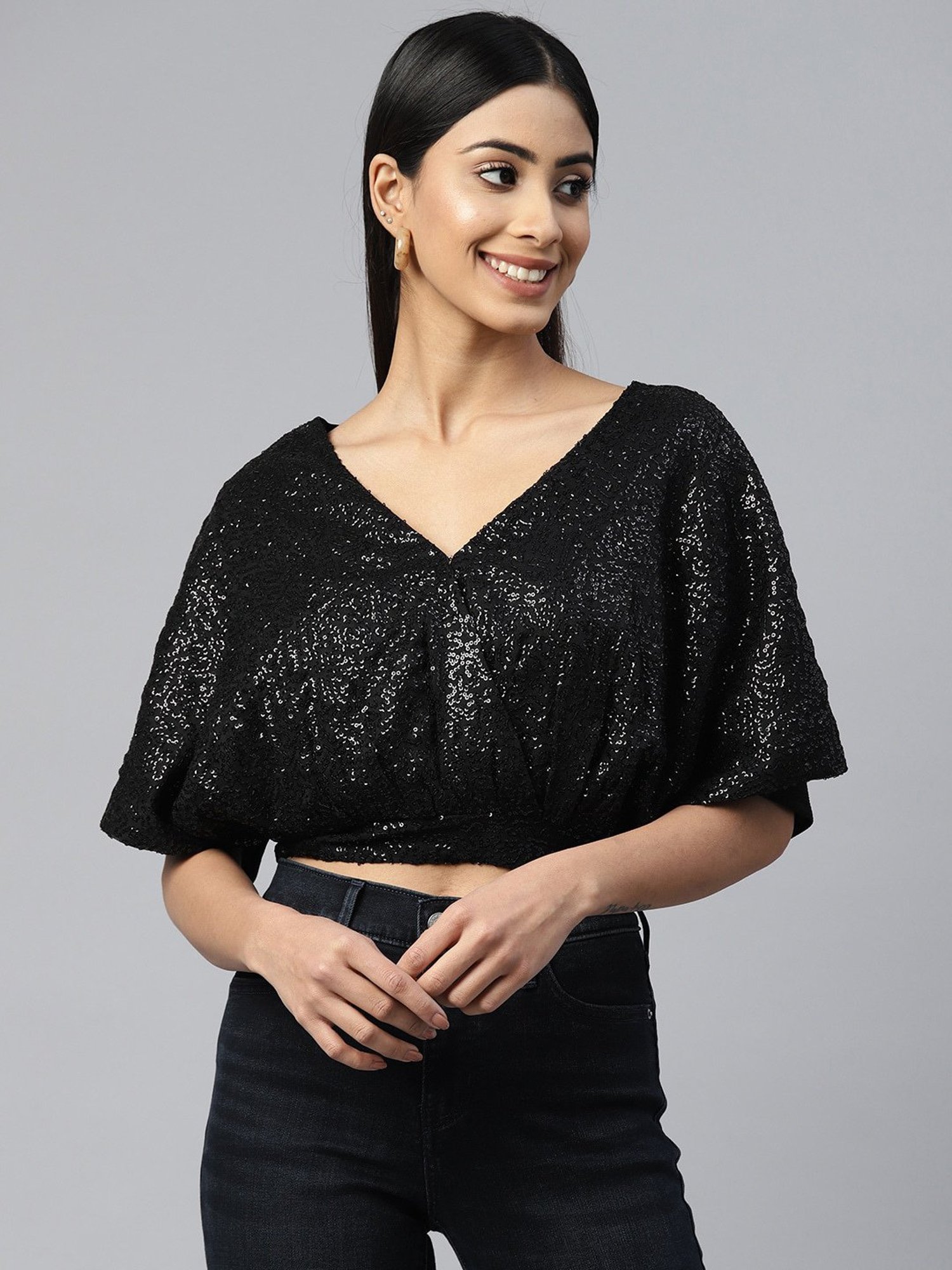 Melon by PlusS Black Embellished Top