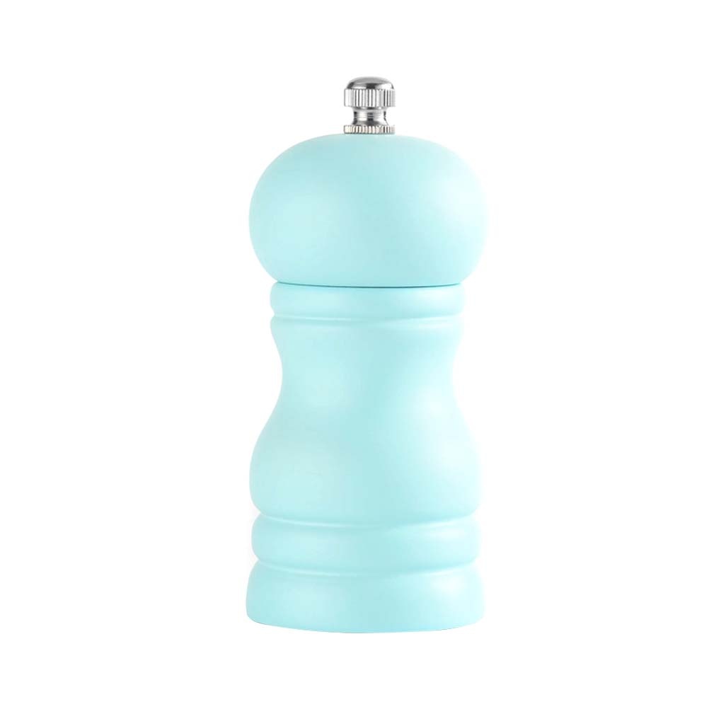 1pc Manual Wooden Pepper Grinder Household Ceramic Core Pepper Mill Salt Container Kitchen Gadget for Home (Blue)