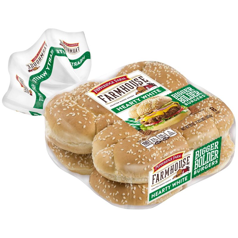 Pepperidge Farm Farmhouse Hearty White Hamburger Buns - 20oz/8ct