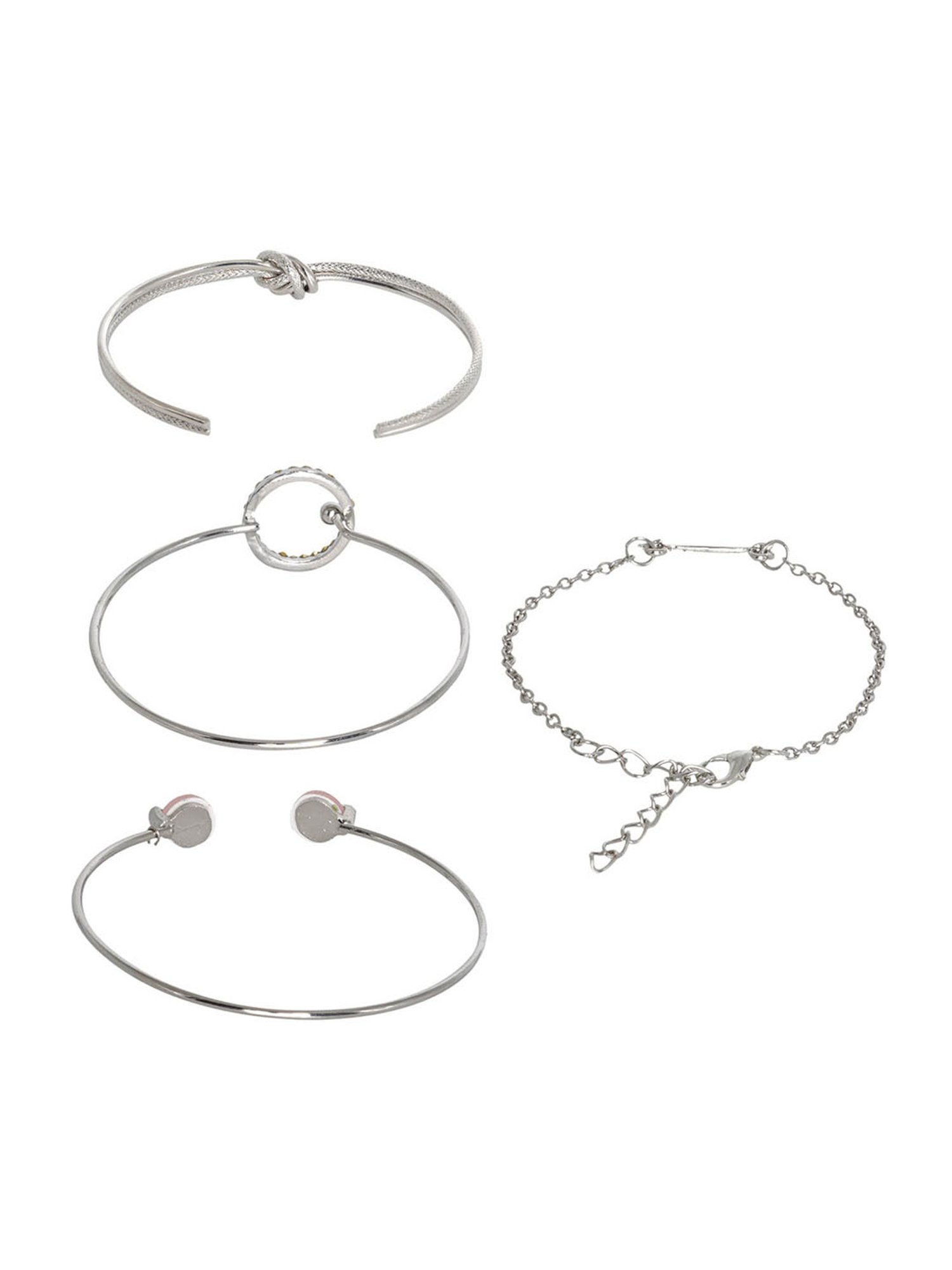 Joker & Witch Silver Romance Apollo Flexible fit Bracelet - Set of 4