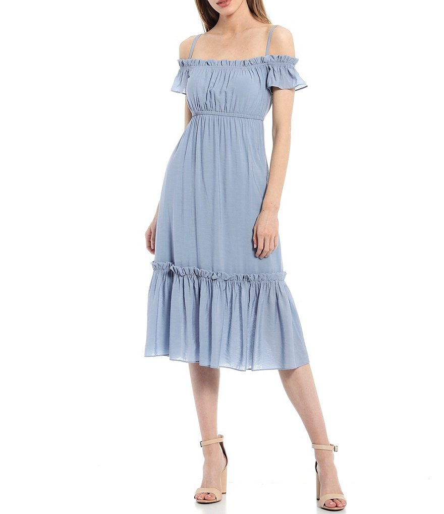 Laundry by Shelli Segal Cold Shoulder Midi Dress