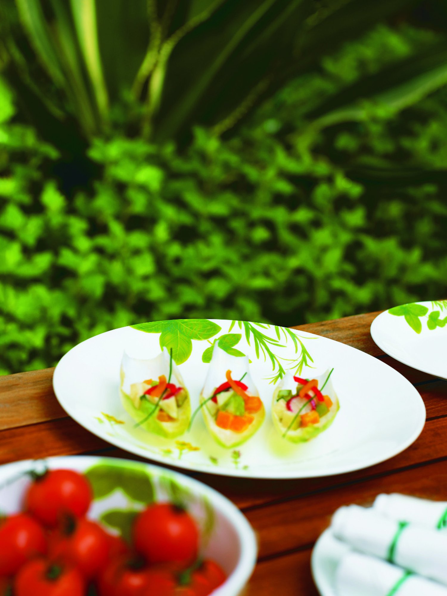 Corelle Asia European Herbs 17cm Small Plate Pack of 6