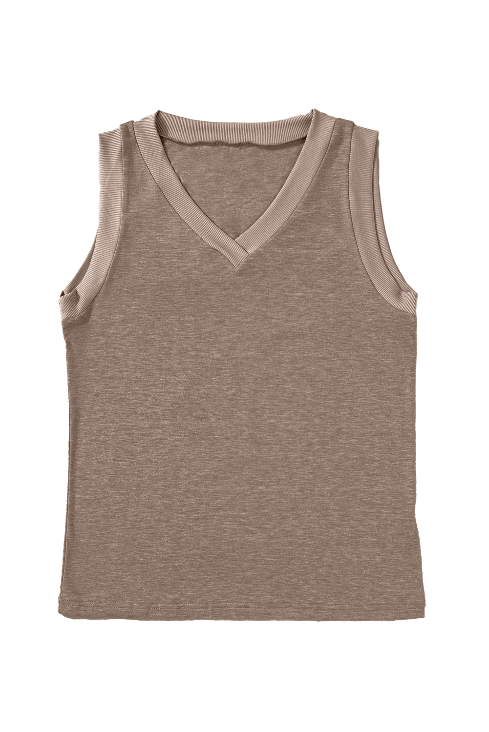 Pink Casual Solid Color Crew Neck Tank Top