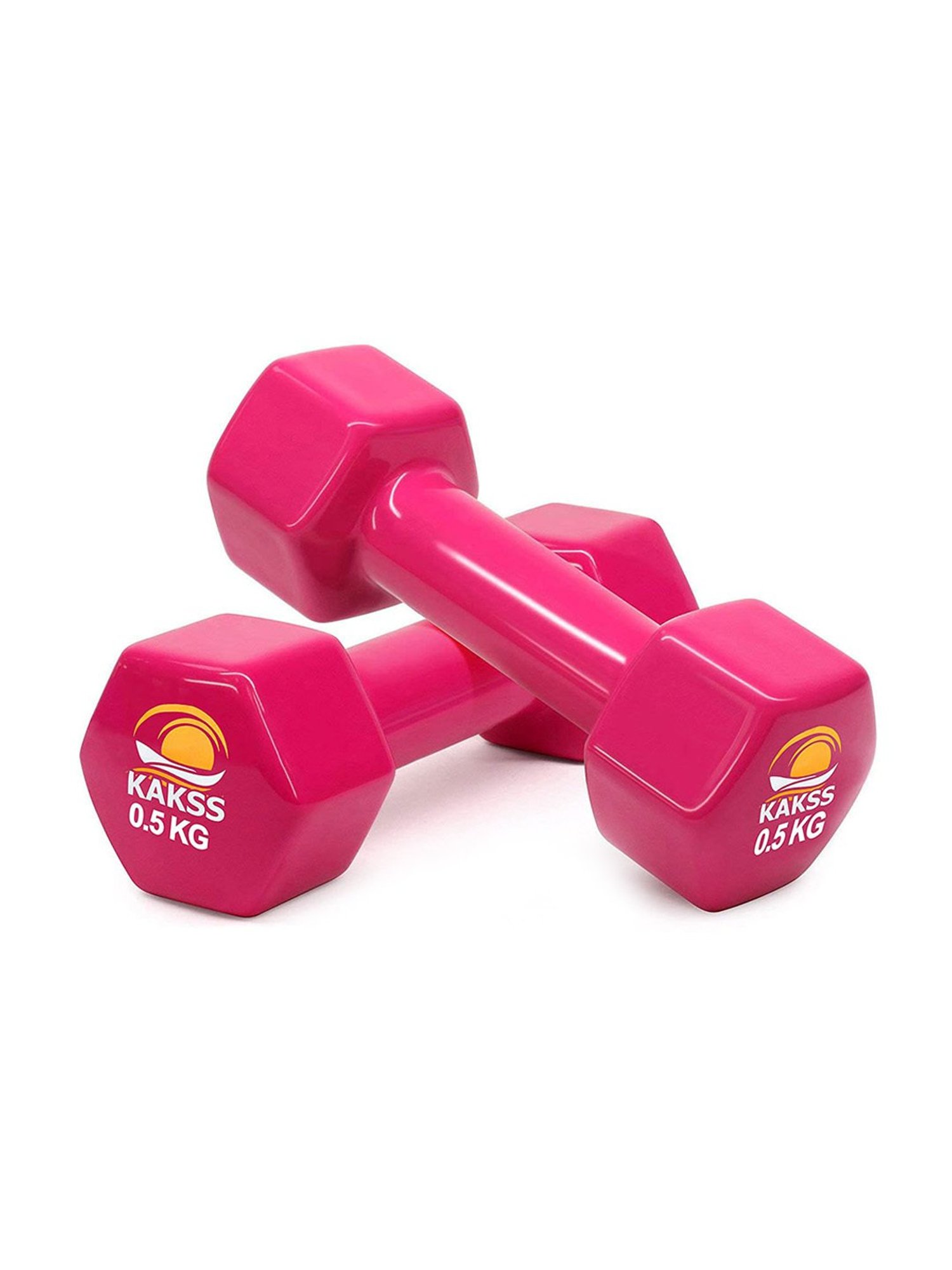 KAKSS Cast Iron Vinyl Coated Dumbbells (Pink) Size - 0.5KG