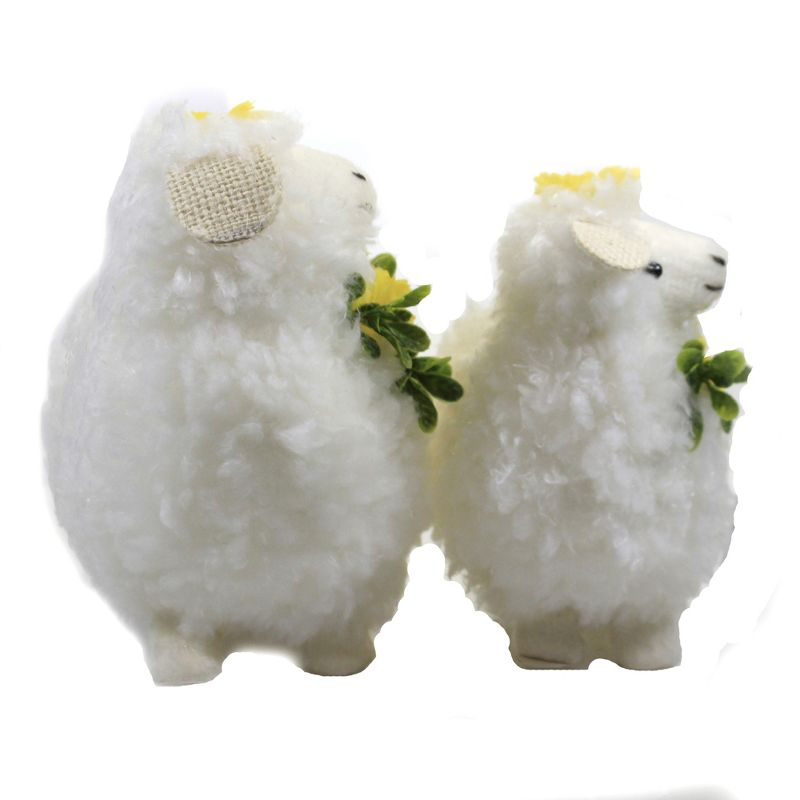 Easter 6.5" Mom And Baby Sheep Spring Yellow Flowers  -  Decorative Figurines