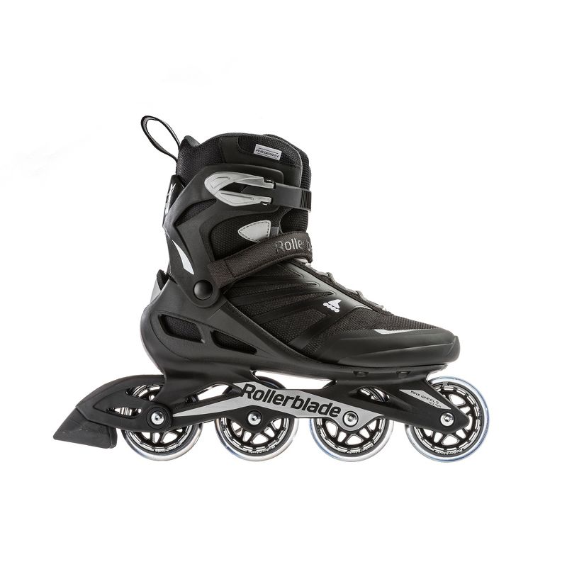 Rollerblade Zetrablade Adult Men's Beginner Recreation Fitness Inline Skates, Size 9, Black/Silver