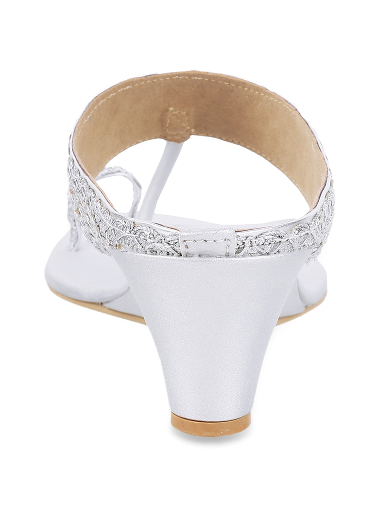 Mochi Women's Silver Toe Ring Wedges