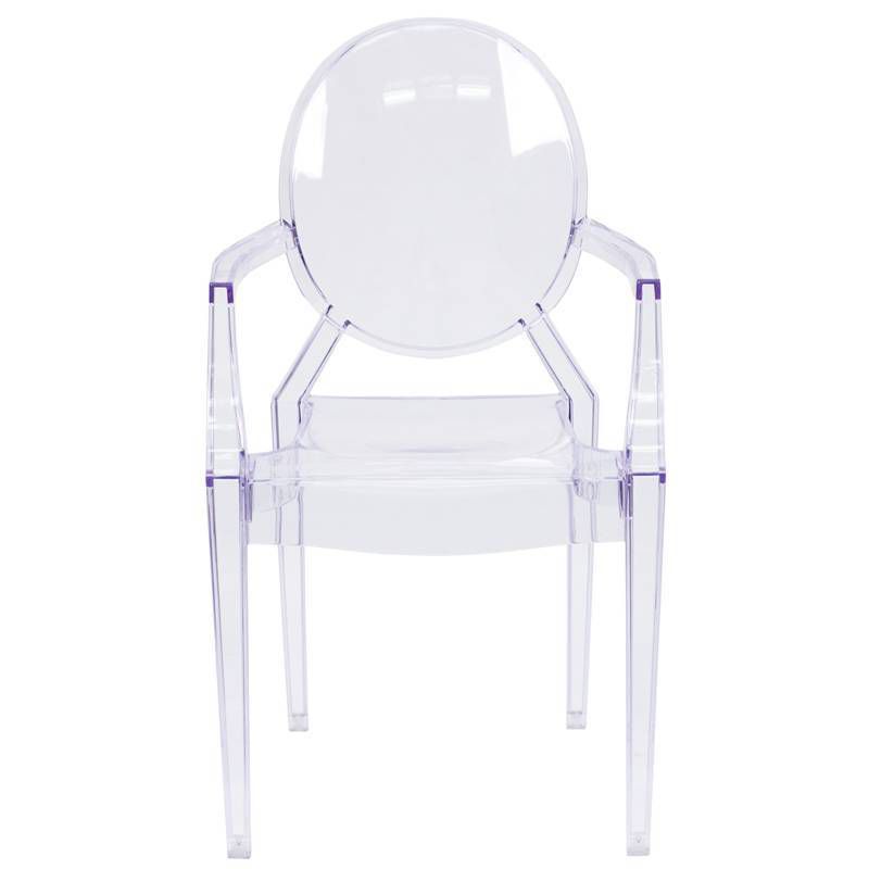 Riverstone Furniture Collection Leather Stacking Side Chair Clear
