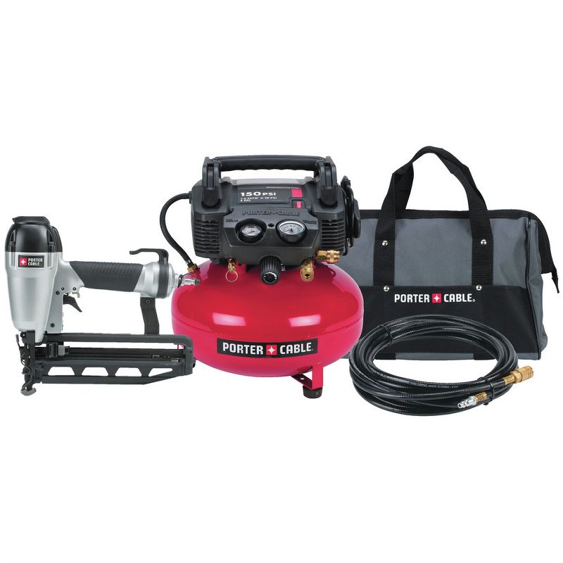 Porter-Cable PC1PAKR Tradesman 2-1/2 in. Finish Nailer and 6 Gallon Pancake Air Compressor Combo Kit