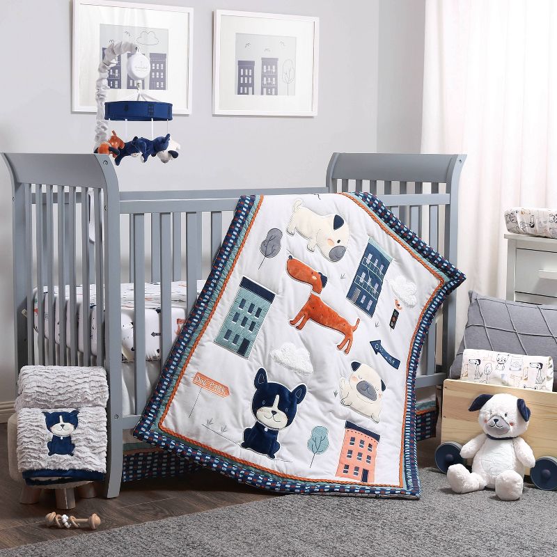 The Peanutshell Pug Life Crib Bedding Set - 3pc