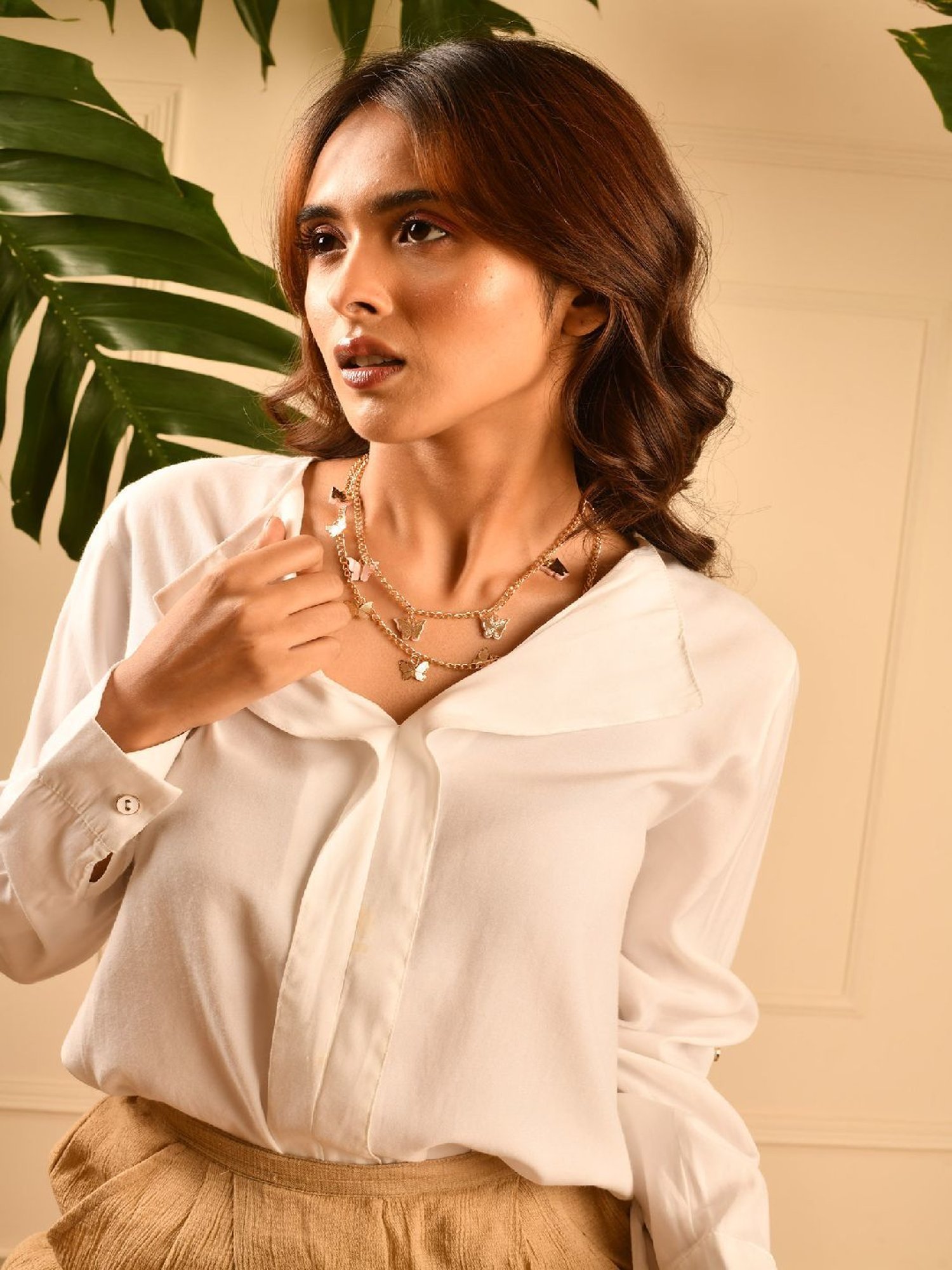 Jewelz Multi-Layered Butterfly Design Necklace for Women