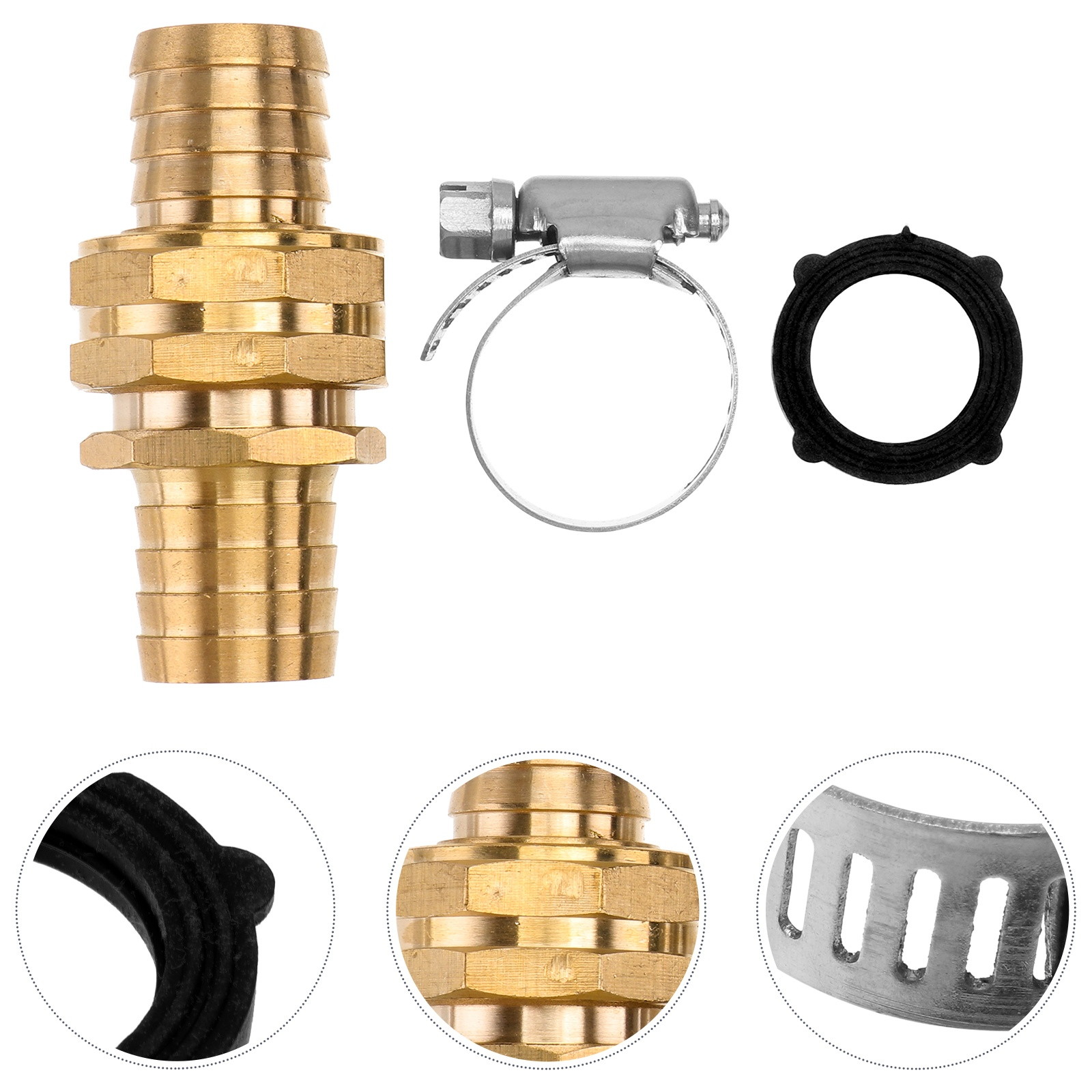 3 Pairs Water Pipe Copper Joint Reliable Two-way Pipe Accessory Water Pipe Connector