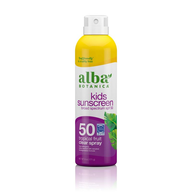 Alba Botanica Very Emollient Active Kids Clear Sunscreen Spray - SPF 50 - 6oz